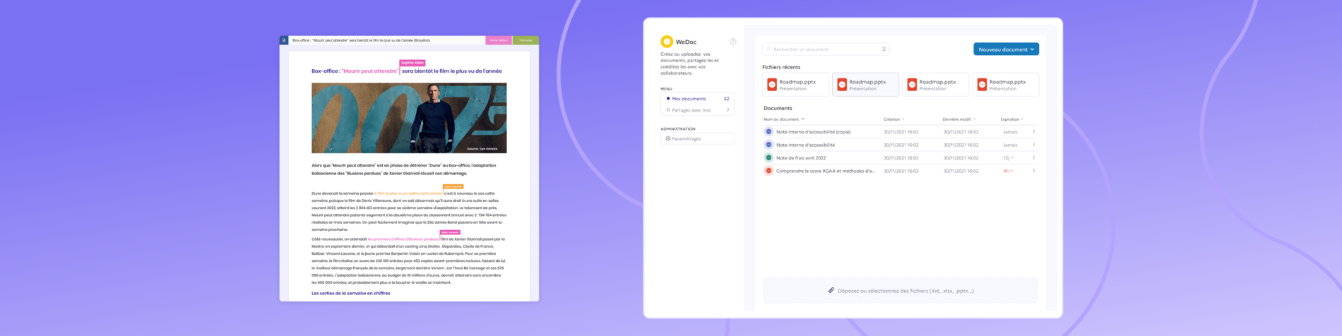 Jamespot - Wedoc - Édition de documents