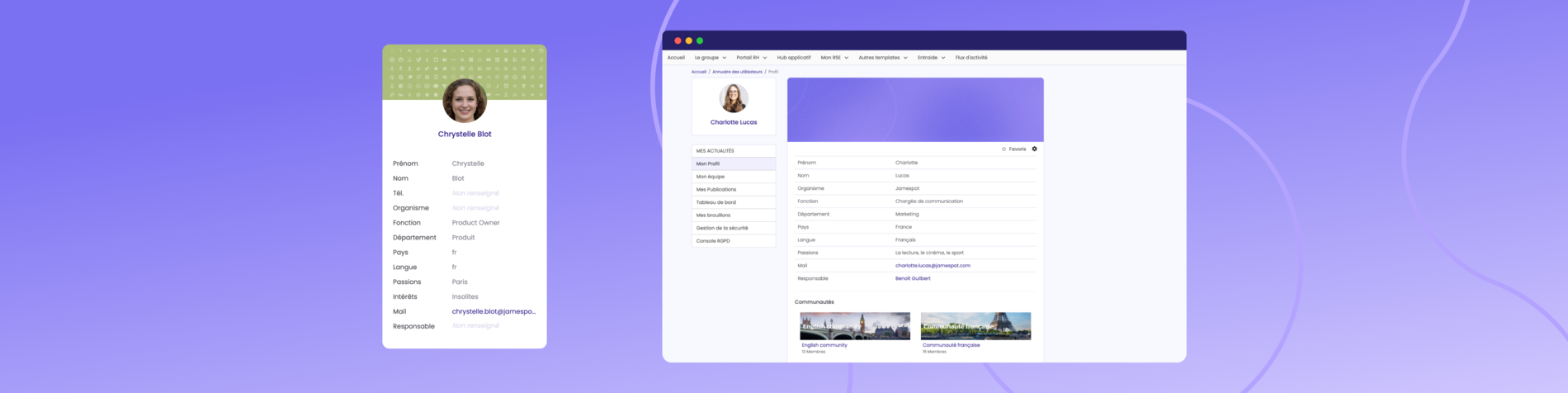 Jamespot - Profil utilisateur